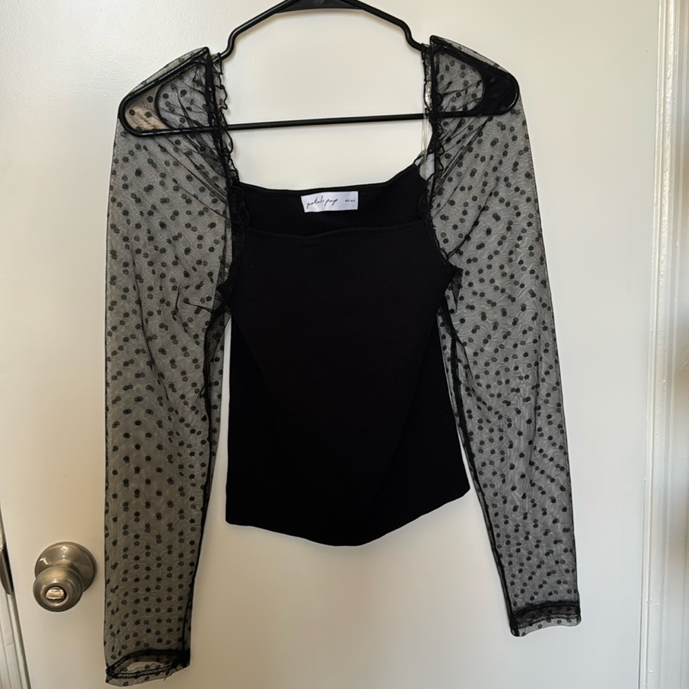 PETAL & PUP - LONG SHEER SLEEVE TOP - SMALL